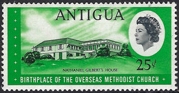 ANTIGUA 1967 QEII 25c Black & Bright-Green, Autonomous Methodist Church SG204 MH - 1960-1981 Autonomie Interne