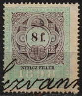 1898 - 1899 Hungary Croatia Slovakia Vojvodina Serbia Romania Transylvania K.u.k Kuk - Revenue Tax Stamp - USED - 8 F. - Fiscali