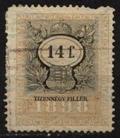 1898 - 1899 Hungary Croatia Slovakia Vojvodina Serbia Romania Transylvania K.u.k Kuk - Revenue Tax Stamp - USED - 14 F. - Fiscale Zegels