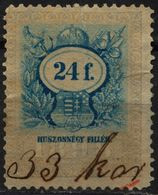 1898 - 1899 Hungary Croatia Slovakia Vojvodina Serbia Romania Transylvania K.u.k Kuk - Revenue Tax Stamp - USED - 24 F. - Steuermarken