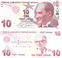 Turkey 10 Lire 2009 / (2022) P-223f Letter F UNC - Turquie