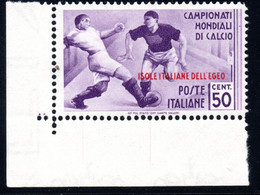 1398.ITALY, GREECE, DODECANESE 1934 WORLD FOOTBALL/SOCCER CUP 50 C. HELLAS130, SC.33 MNH - Egée