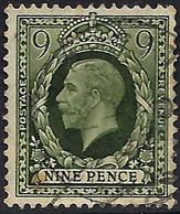 GREAT BRITAIN 1936 KGV 9d Deep Olive Green SG447 Used - Usati