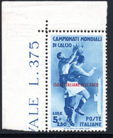 1399.ITALY, GREECE, DODECANESE 1934 WORLD FOOTBALL/SOCCER CUP 5 + 2.50L.. HELLAS132, SC.35 MNH - Ägäis