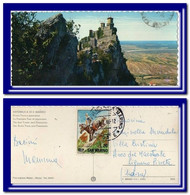 1966 San Marino Saint Marin Ak Mini Postcard Cm 6x15 Sent To Italy Carte 3scans - Covers & Documents