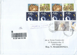 BIG COVER - Bulgaria R - Letter Via Macedonia 2020,stamps Motive : Space,Europa - Covers & Documents