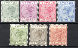 1400. CYPRUS. 1882-1894 VICTORIA 1/2-12P. MIXED DIES. MH. 4P. CREASED. - Chypre (...-1960)