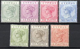 1400. CYPRUS. 1882-1894 VICTORIA 1/2-12P. MIXED DIES. MH. 4P. CREASED. - Cyprus (...-1960)
