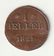 1 HELLER 1821  FRANKFURT DUITSLAND /21145/ - Small Coins & Other Subdivisions