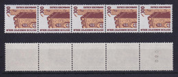 Berlin 799 A RM 5er Streifen Gerade Nummer SWK 300 Pf Postfrisch - Rollenmarken