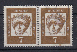 Bund 348y Waagerechtes Paar Bedeutende Deutsche 7 Pf Gestempelt /2 - Other & Unclassified
