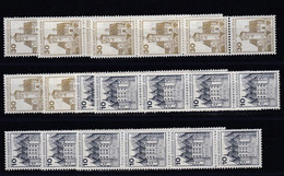 Berlin 532 II - 534 II Letterset Burgen+Schlösser Je 50x Ohne Nr. 10 + 30 Pf ** - Roller Precancels