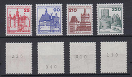 Berlin 587-590 RM Mit Nummer Burgen + Schlösser 25 Pf, 90 Pf, 210 Pf, 230 Pf ** - Roller Precancels