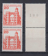 Berlin 533 RM Mit Gerader Nr. Senkrechtes Paar Burgen + Schlösser 20 Pf ** - Rolstempels