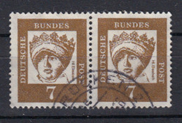 Bund 348y Waagerechtes Paar Bedeutende Deutsche 7 Pf Gestempelt /1 - Other & Unclassified