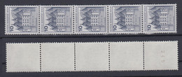 Berlin 532 II Letterset RM 5er Streifen Ungerade Nr. Burgen + Schlösser 10 Pf ** - Roller Precancels