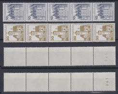 Berlin 532 II + 534 II Letterset 5er Str. Mit Gerader Nummer Burgen+Schlösser ** - Rolstempels