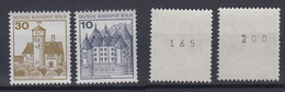 Berlin 532 II + 534 II Letterset RM Mit Nummer Burgen+Schlösser 10 Pf +30 Pf ** - Rolstempels