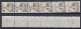 Berlin 534 II Letterset RM 6er Streifen Burgen + Schlösser 30 Pf Postfrisch - Roulettes