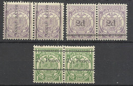 UK   Transvaal     Paires Des    N° 89 ; 95 Et 96    Neufs * *     B/TB        Voir Scans    Soldes ! ! ! - Transvaal (1870-1909)