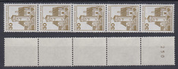 Berlin 534 II Letterset 5er Streifen Mit Gerader Nummer Burgen+Schlösser 30 Pf** - Rollenmarken