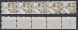 Berlin 534 II Letterset 5er Streifen Mit Ungerader Nr. Burgen+Schlösser 30 Pf ** - Roller Precancels