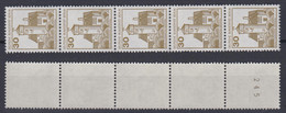 Berlin 534 II Letterset 5er Streifen Mit Ungerader Nr. Burgen+Schlösser 30 Pf ** - Rollenmarken