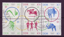 DDR 1039-1044 6er Block Olympischer Sommerspiele Tokio Tagesstempel - Andere & Zonder Classificatie