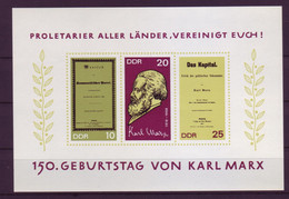 DDR Block 27 150. Geburtstag Von Karl Marx 10, 20, 25 Pf Postfrisch - Otros & Sin Clasificación