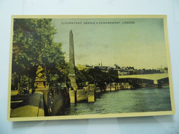 Cartolina "CLEOPATRA'S NEEDLE & EMBANKMENT, LONDON" Dennis Production Card - River Thames