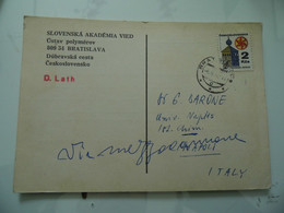 Cartolina Postale Viaggiata "SLOVENSKA AKADEMIA VIED - BRATISLAVA" 1971 - Briefe U. Dokumente