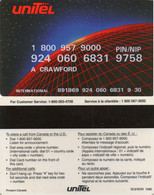 UNITED STATES - MAGNETIC CARD - UNITEL INTERNATIONAL CALLING CARD (1993) - [3] Tarjetas Magnéticas