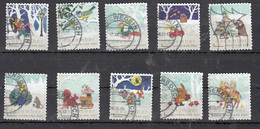 Nederland 2021 Nvph Nr 3978 - 3987 , Mi Nr 4065 - 4074 , Decemberzegels Met Eekhoorn, Hert, Kerstboom, Bird, Car - Used Stamps