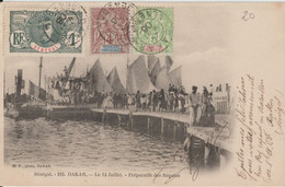 1906 - SENEGAL - CP De DAKAR Avec SUPERBE AFFR. FAIDHERBE / ALLEGORIE TYPE GROUPE => NARBONNE - Cartas & Documentos