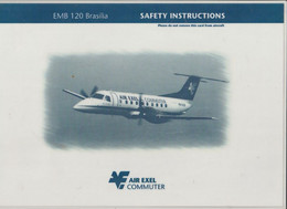 Safety Card Air EXEL Commuter EMB 120 Brasilia - Safety Cards