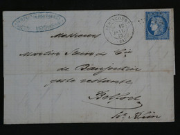 BN9 FRANCE BELLE LETTRE   1873  AUDINCOURT A BELFORT +N° 60 +AFFRANCH. INTERESSANT=== - 1871-1875 Ceres