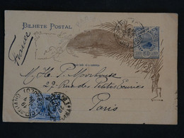 BN9 BRAZIL   BELLE CARTE ENTIER  1899 PETIT BUREAU JOHU   A  PARIS   FRANCE + +AFFRANCH. INTERESSANT=== - Cartas & Documentos