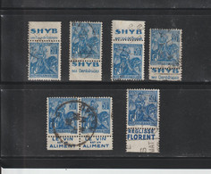 257 De 1929 - 7 Timbres Avec PUB Diverses Oblitérés - JEANNE D'ARC - 50c. Bleu - 2 Scannes - Gebraucht