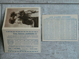 CALENDRIERS 1922 ET 1928 BALANDRA ROYER EDITEURS D'AFFICHES A CHALON/SAONE PROVIENT ARCHIVES CINEMA ST ESPRIT DE BAYONNE - Petit Format : 1921-40