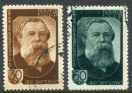 SOVIET UNION 1945 Engels Birth Anniversary Used.  Michel 992-93 - Usati