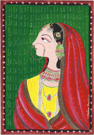 Original Acrilic Painting-  Indian Style- HILL WOMAN- KANGRA STYLE PAINTING- Art Work By Neema - Pastelli