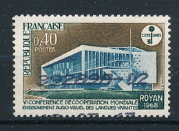 France 1968, YT 1554 (oblitéré), V° Conférence De Coopéation Mondiale, Enseignement Audio-visuel Des Langues, Royan - Oblitérés