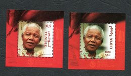 2018- Libya- Tunisia- South Africa - Centenary Of Nelson Mandela-Join Issue-2 Perforated Blocks MNH** - Nuovi