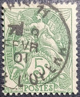 N°111. Type Blanc 5c. Vert. Cachet De 1901 à Paris. Bur.11 (Avenue De L'Opéra) - 1900-29 Blanc