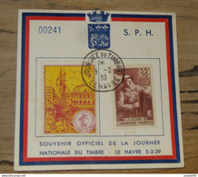Souvenir Officiel De La Journée Nationale Du Timbre, LE HAVRE 1939 ............ Q-.... CL-4-10 - 1921-1960: Moderne