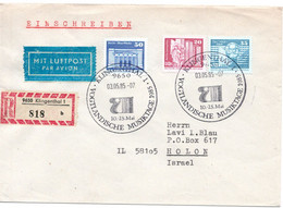 56845 - DDR - 1985 - 50Pfg Kl.Bauten MiF A R-LpBf SoStpl KLINGENTHAL - VOGTLAENDISCHE MUSIKTAGE -> HOLON (Israel) - Musica