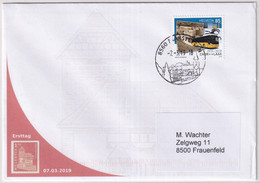 MiNr. 2589 Schweiz2019, 7. März. 100 Jahre Postauto-Linien Gelaufenes PORTOGERECHTES FDC - ET - MÄRSTETTEN - Briefe U. Dokumente