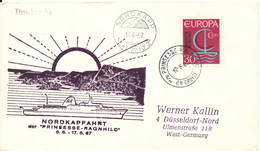 Germany Ship Cover NORDKAPFAHRT Der PRINSESSE - RAGNHILD 12-6-19 Nordkapp 15-6-1967 Cover With Cachet - Covers & Documents