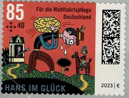 Bund 2023,Michel# 3750 ** Wohlfahrt: Grimms Märchen, Hans Im Glück, Selbstklebend Von Der Rolle Mit Nummer 65 - Unused Stamps