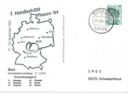 56857 - Bund - 1994 - 80Pfg SWK PGAKte "Frauen Handball-EM" BONN -> Schwabenheim - Hand-Ball